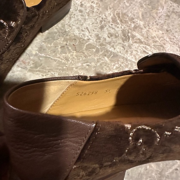 Gucci Loafers Chocolate and Gold size 5.5 - Picture 5 of 10